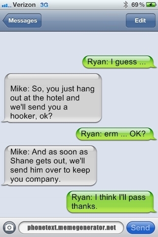 Sexy Text Messages on When Pup Sent Sexy Ryan A Text Message Or Two        Thoughts From The